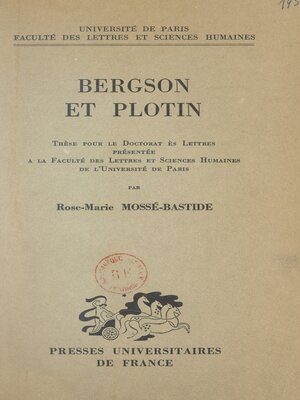cover image of Bergson et Plotin